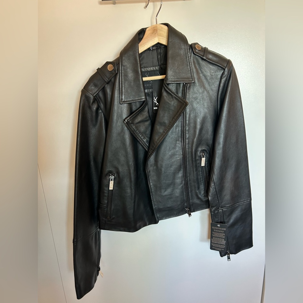 🆕Bod & Christensen Women's Black Leather Jacket